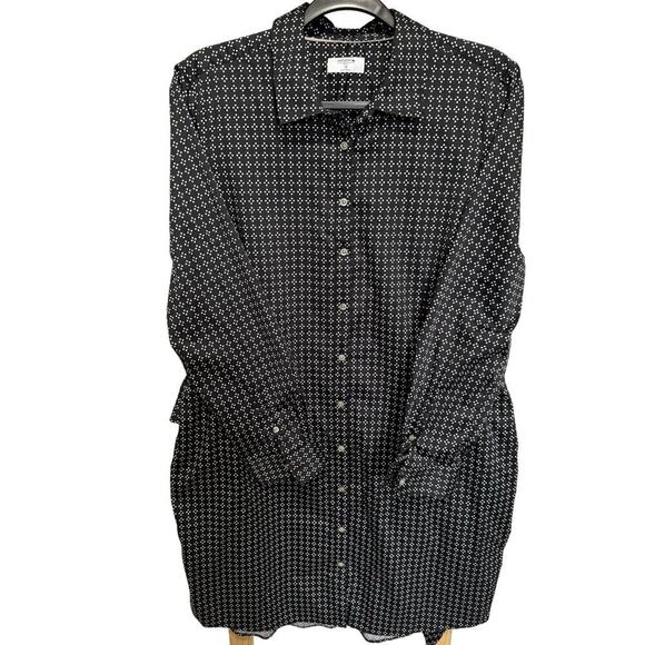 Untuckit Stretch Cotton Mikael Shirt Dress Waist Tie Size 16 - Picture 2 of 10